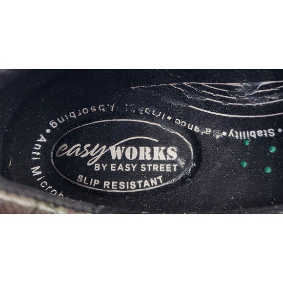 Easy Works By Easy Street Leeza Clogs Gray Blue Purple Floral Women's Size 9 M - Picture 9 of 10